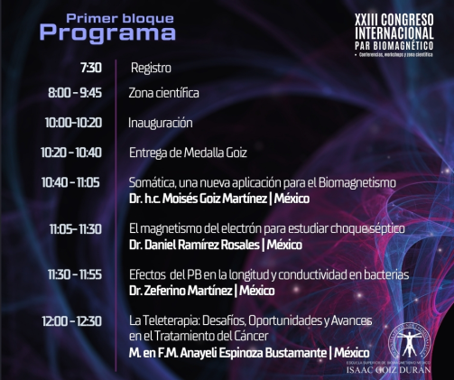 XXIII CONGRESO INTERNACIONAL ESCUELA ISAAC GOIZ  DEL PAR BIOMAGNÉTICO ON LINE - OCTUBRE 2024